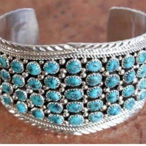 Navajo Sterling Silver Turquoise Adjustable Bracelet